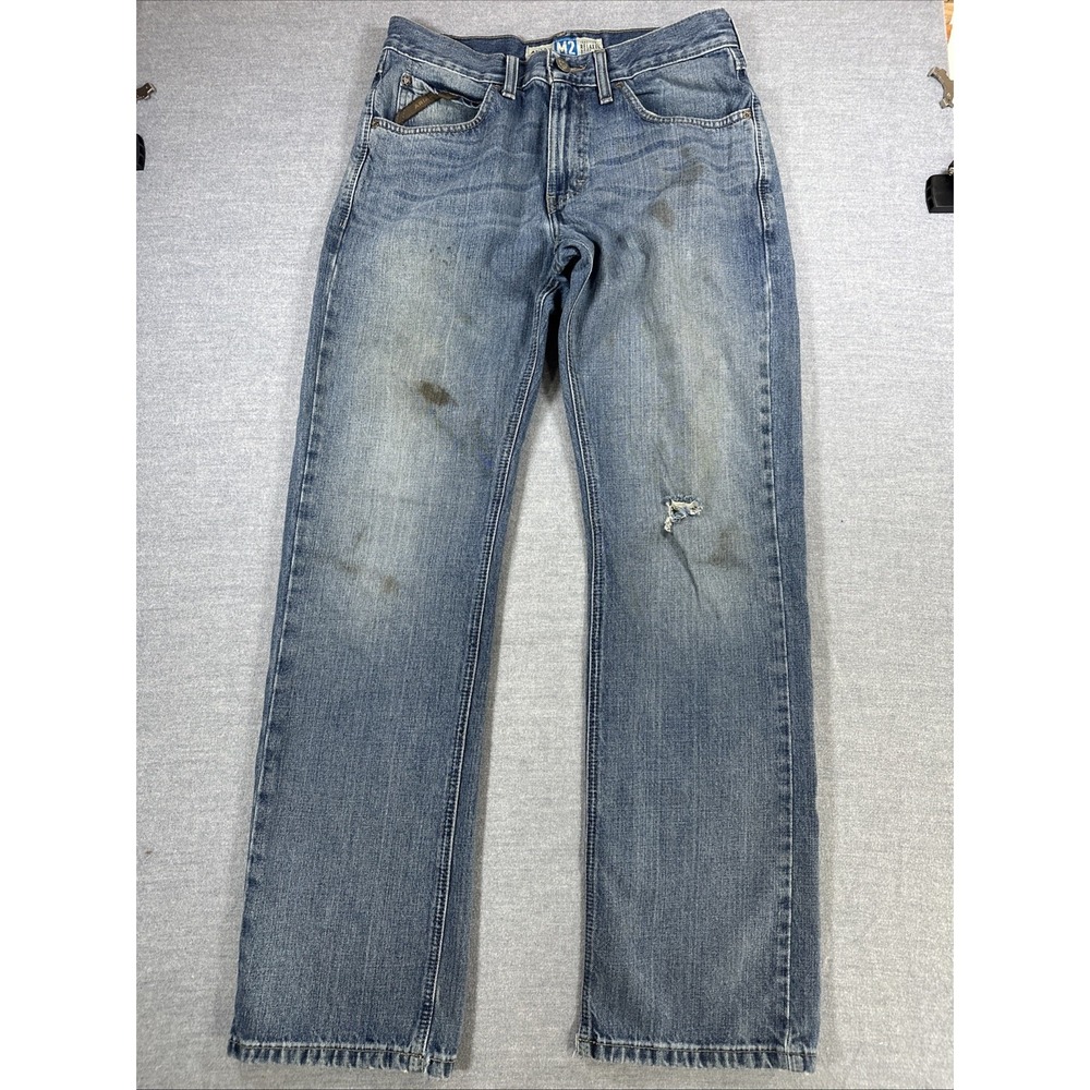 Ariat M2 Legacy Jeans Mens 30x34 Actual 30x32 Relaxed Boot Cut Granite Distress